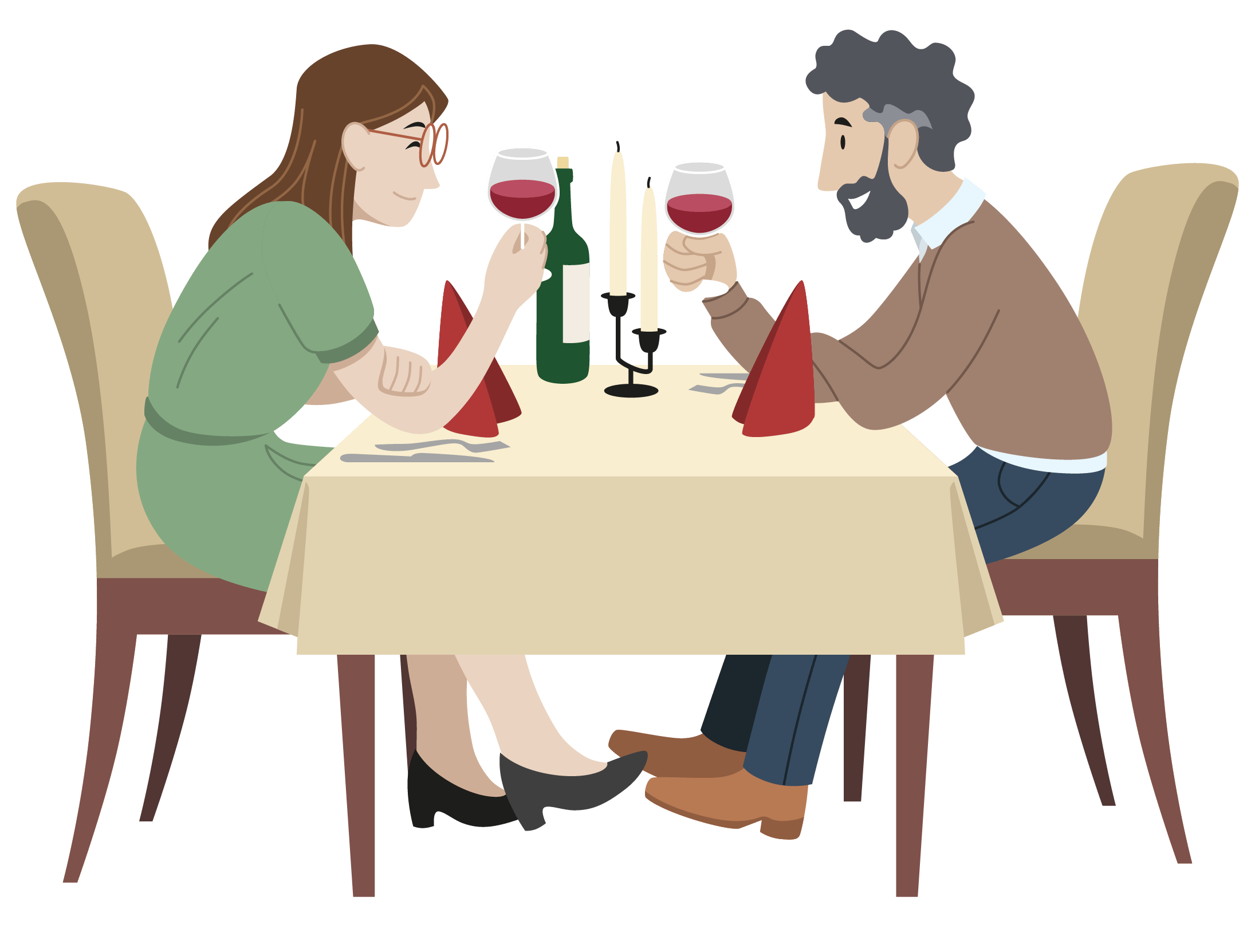 Ein Paar genießt die Mahlzeit im Restaurant